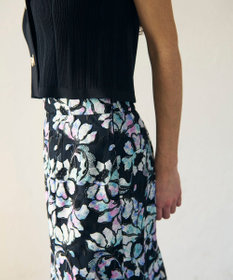 GRACE CONTINENTAL フラワー刺繍プリントスカート