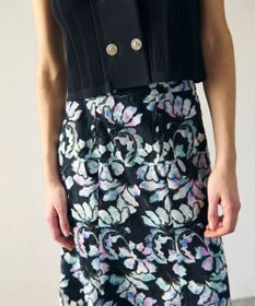 GRACE CONTINENTAL フラワー刺繍プリントスカート