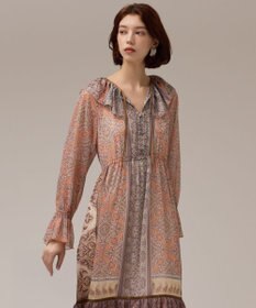 グレースコンチネンタル ペイズリープリントロングワンピース ピンク 36サイズ ペイズリープリントドレス / GRACE CONTINENTAL | GRACE