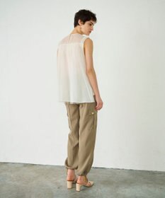 GRACE CONTINENTAL チュールノースリーブ トップ