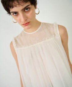 GRACE CONTINENTAL チュールノースリーブ トップ