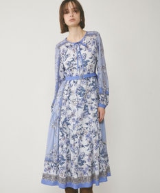GRACE CONTINENTAL フラワーパネルプリントワンピース