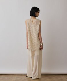 GRACE CONTINENTAL シアーフリンジノースリーブ