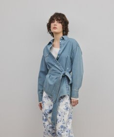 GRACE CONTINENTAL デニムボウタイシャツ