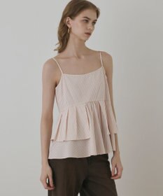 GRACE CONTINENTAL タックフリルヘムカットトップ