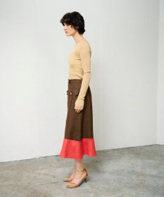 GRACE CONTINENTAL バイカラージップスカート