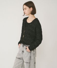 GRACE CONTINENTAL ツイードニットzipカーディガン