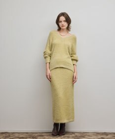 GRACE CONTINENTAL ラメフェザーニットスカート