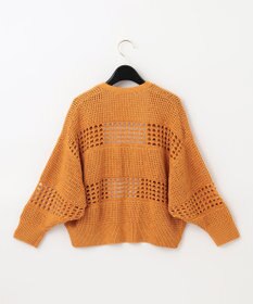 グレースコンチネンタル　オレンジ カーディガン サイズ36 シアーVネックニットカーディガン / GRACE CONTINENTAL | GRACE
