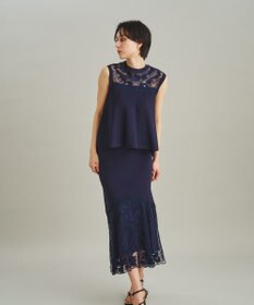 GRACE CONTINENTAL フラワーコードニットトップ