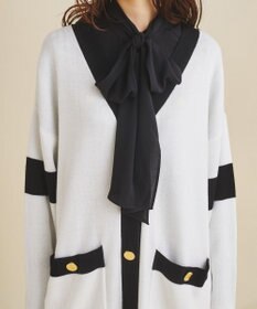 【グレースクラス】未使用 パール バイカラー リブ ロング カーディガン バイカラーリブロングカーディガン / GRACE CONTINENTAL | GRACE