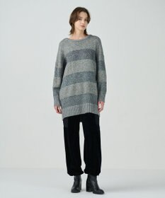 GRACE CONTINENTAL ラメボーダーニットトップ