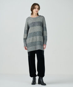 GRACE CONTINENTAL ラメボーダーニットトップ