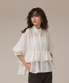 GRACE CONTINENTAL ティアードシャツチュニック ホワイト