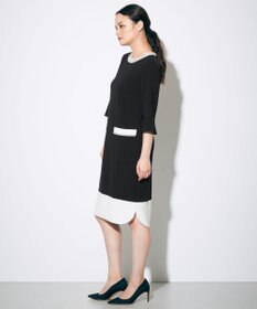 GRACE CONTINENTAL バイカラービジューワンピース