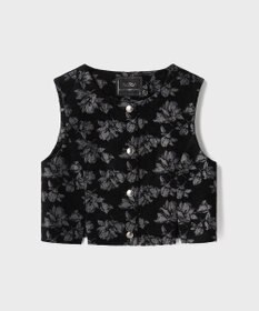 GRACE CONTINENTAL ラメフラワージャガードベスト