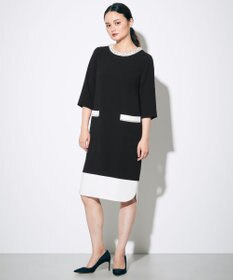 GRACE CONTINENTAL バイカラービジューワンピース