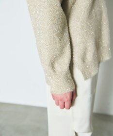 GRACE CONTINENTAL ラメVネックニットトップ