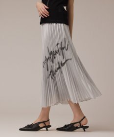 GRACE CONTINENTAL コラボロングプリーツスカート シルバー