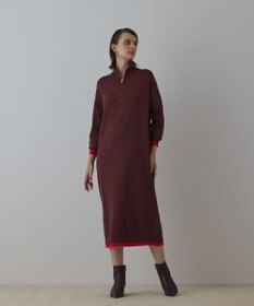 GRACE CONTINENTAL バイカラーストレートニットワンピース