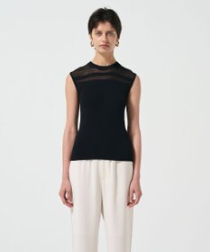 GRACE CONTINENTAL リブシアーニットトップ