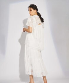 GRACE CONTINENTAL ストライプチュールスカート