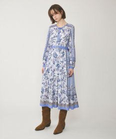 GRACE CONTINENTAL フラワーパネルプリントワンピース