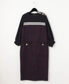 グレースコンチネンタル　ツイードジャージワンピース ジャージ切替ツイードワンピース / GRACE CONTINENTAL | GRACE