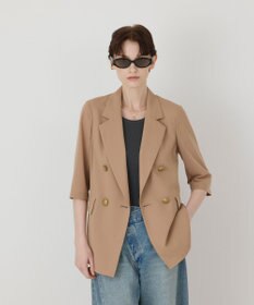 GRACE CONTINENTAL シアーハーフスリーブジャケット ベージュ