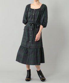 新品タグ付き　Diagram チェックタフタワンピース　グレー　38 3800023Y0104_x1_a021.jpg