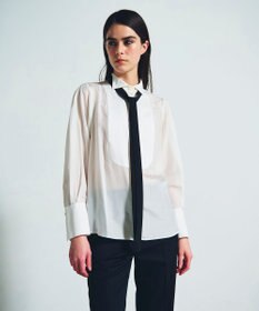 GRACE CONTINENTAL シルクコンビドレスシャツ