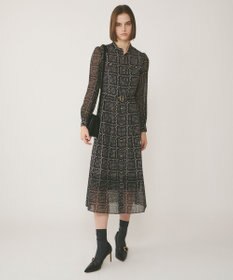 GRACE CONTINENTAL チェーンチェックプリントワンピース