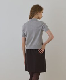 GRACE CONTINENTAL バイカラーポロニットトップ