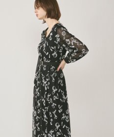 GRACE CONTINENTAL コスメフロッキープリントワンピース