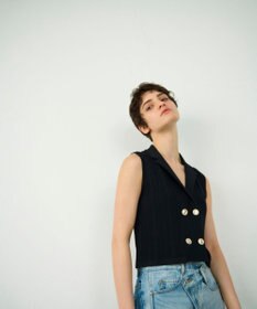 GRACE CONTINENTAL ダブルフロントニットジレ