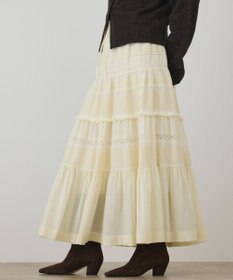 GRACE CONTINENTAL ピンタックティアードスカート