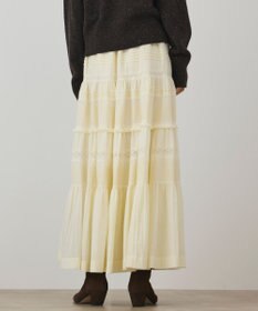 GRACE CONTINENTAL ピンタックティアードスカート