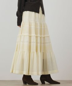GRACE CONTINENTAL ピンタックティアードスカート