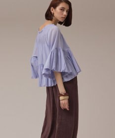 GRACE CONTINENTAL バルーンカフタントップ サックス