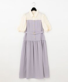未使用級✨完売品 グレースクラス バイカラー ロング シャツ ワンピース マキシ シャツワンピース バイカラー ロングワンピース ワンピース