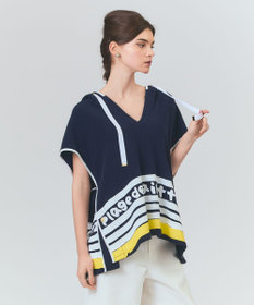 GRACE CONTINENTAL パイルポンチョフーディ ネイビー