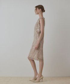 GRACE CONTINENTAL コ－ド刺繍タイトドレス