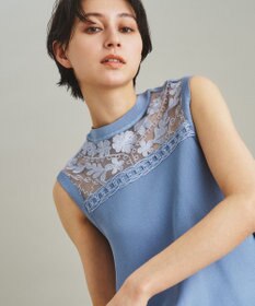 GRACE CONTINENTAL フラワーコードニットトップ