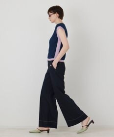 GRACE CONTINENTAL バイカラーリブニットトップ