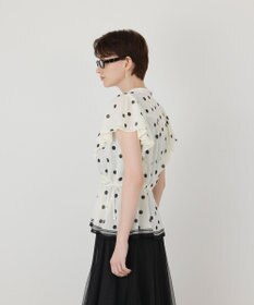 GRACE CONTINENTAL ドットフリルブラウス