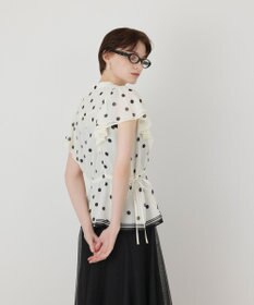 GRACE CONTINENTAL ドットフリルブラウス