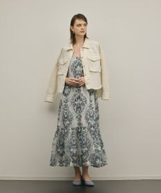 GRACE CONTINENTAL オーナメントembワンピース ブルー