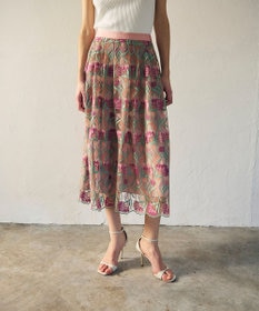 GRACE CONTINENTAL フラワー刺繍チュールスカート