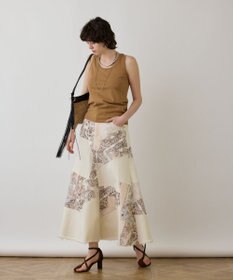 GRACE CONTINENTAL スカーフコンビデニムスカート