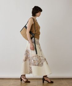 GRACE CONTINENTAL スカーフコンビデニムスカート